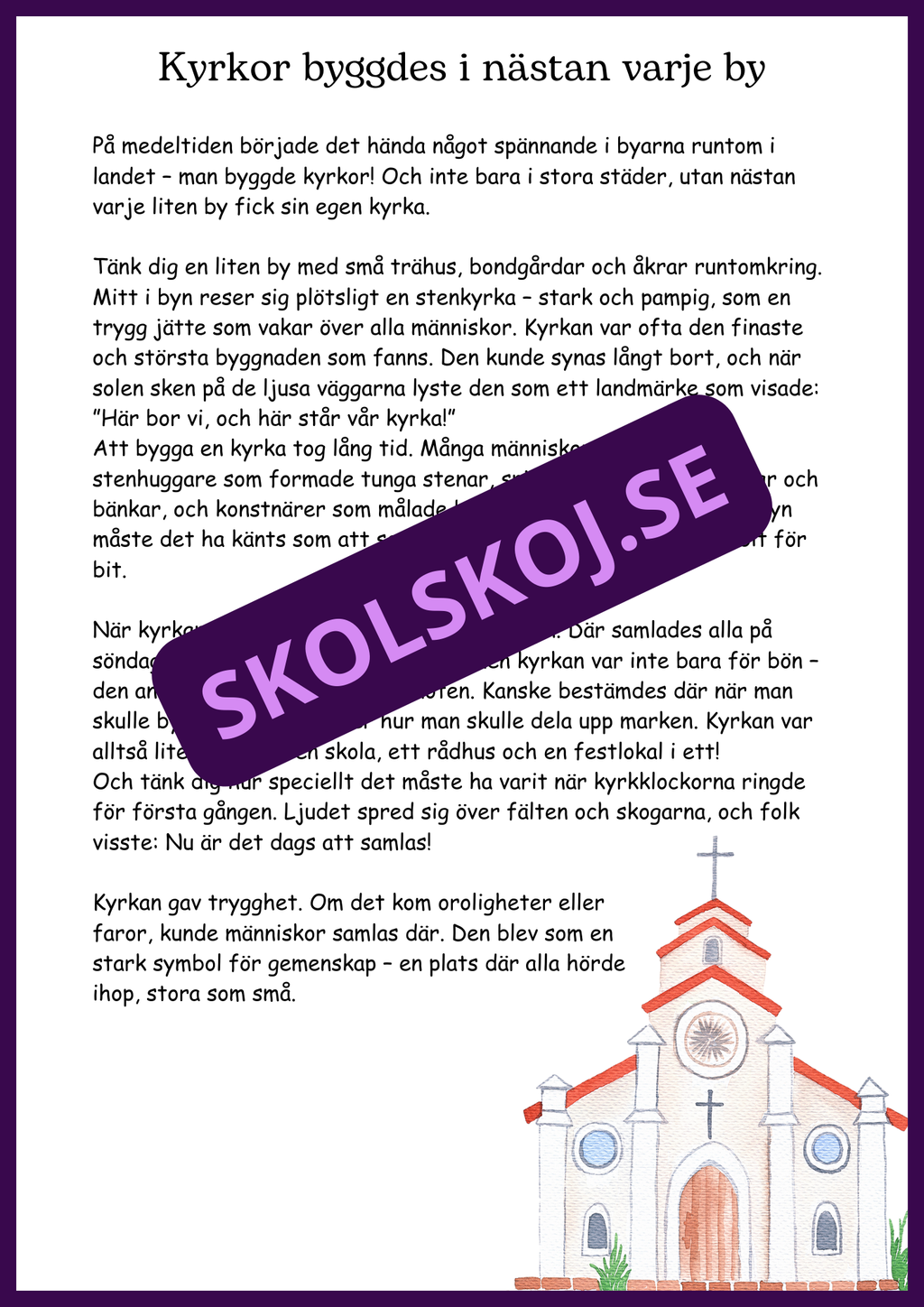 Livet på medeltiden - Häfte - Årskurs 4 - 6