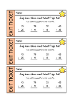 Exit ticket - Addition - Tvåsiffriga tal