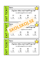 Exit ticket - Addition - Tvåsiffriga tal