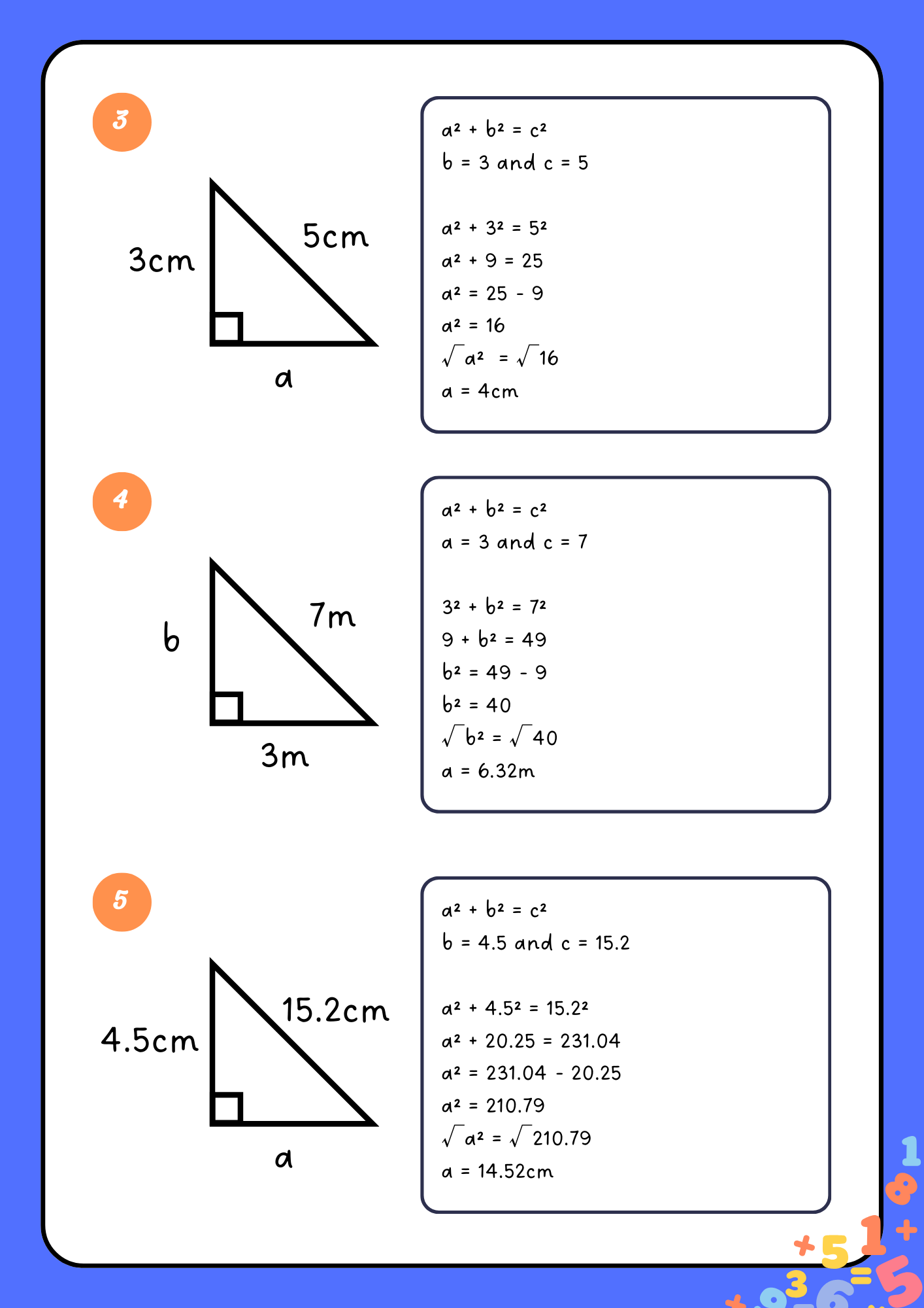 Att leka med Pythagoras sats + FACIT