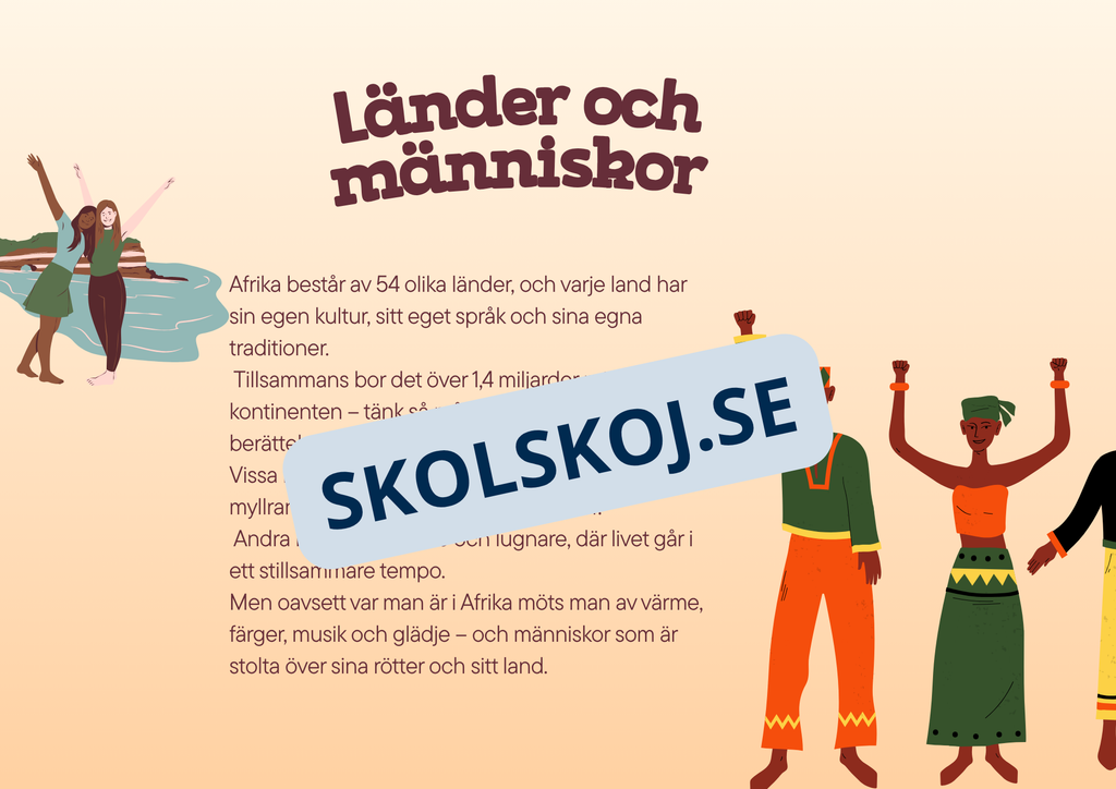 Vi lär oss om Afrika - Häfte + Frågor