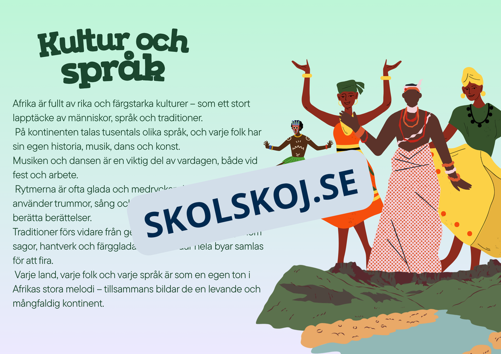 Vi lär oss om Afrika - Häfte + Frågor