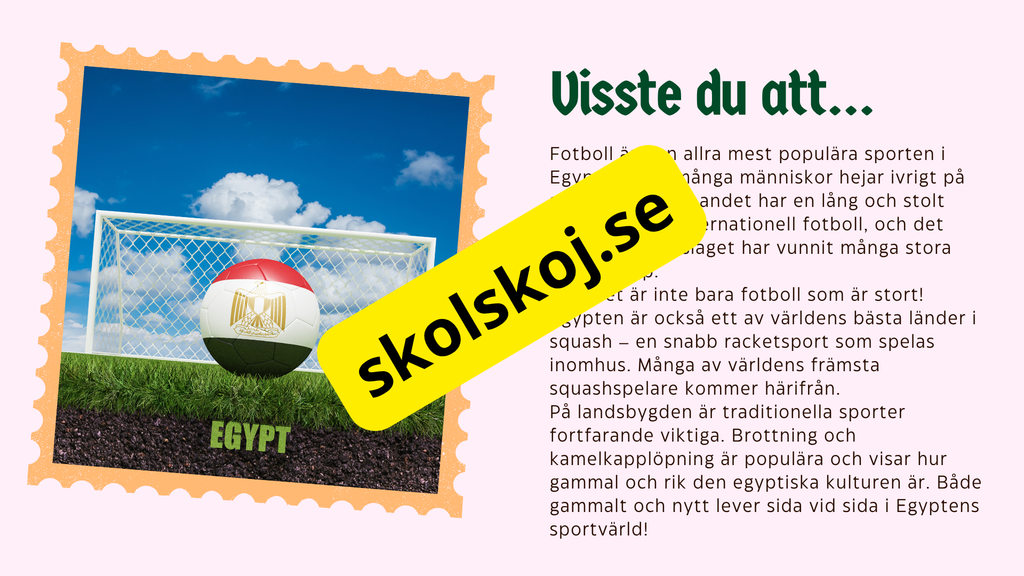 Egypten - Årskurs 4 - 6 + Frågor