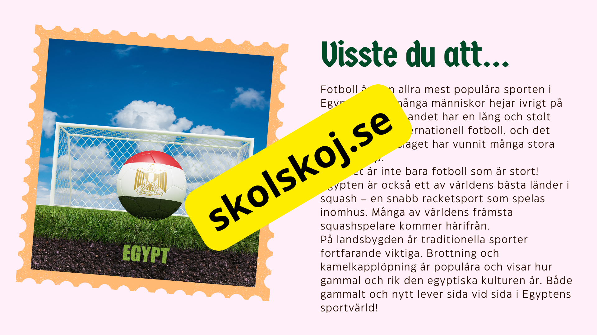Egypten - Årskurs 4 - 6 + Frågor