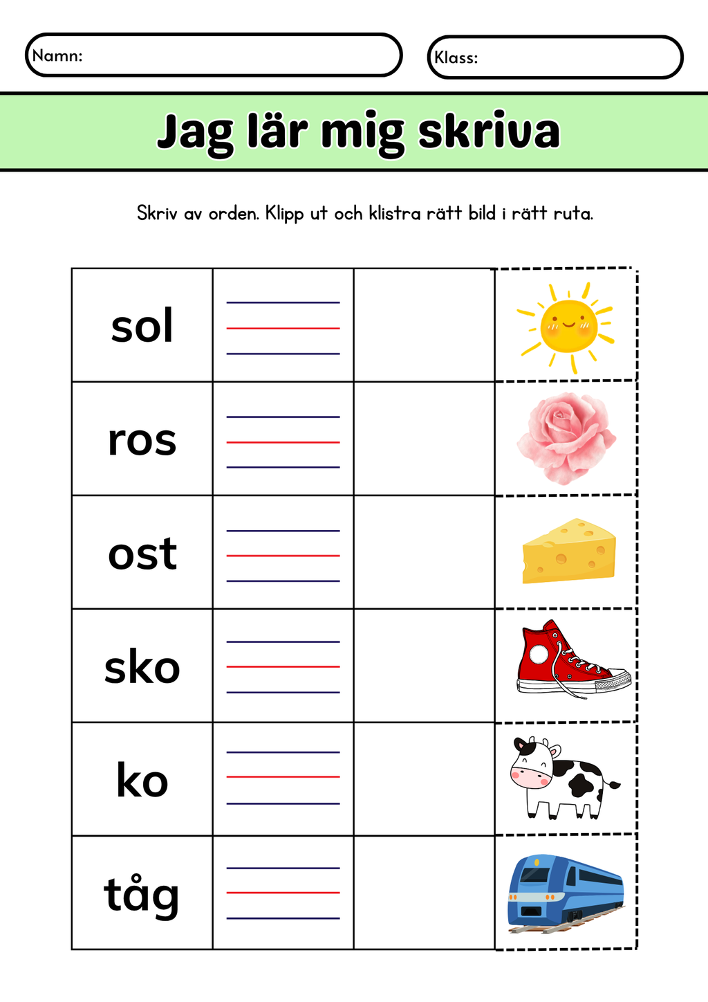150+ sidor - Extra stort paket - Jag lär mig läsa och skriva