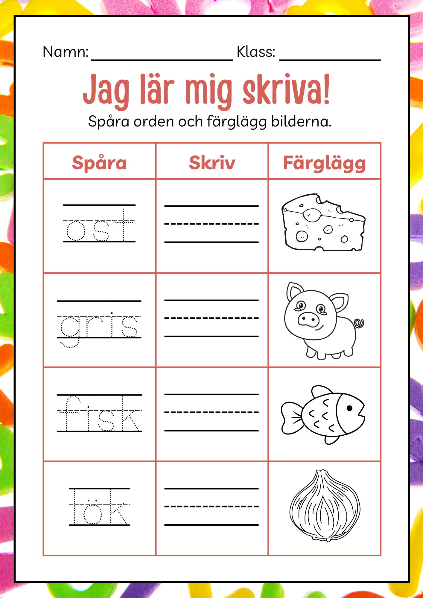 150+ sidor - Extra stort paket - Jag lär mig läsa och skriva