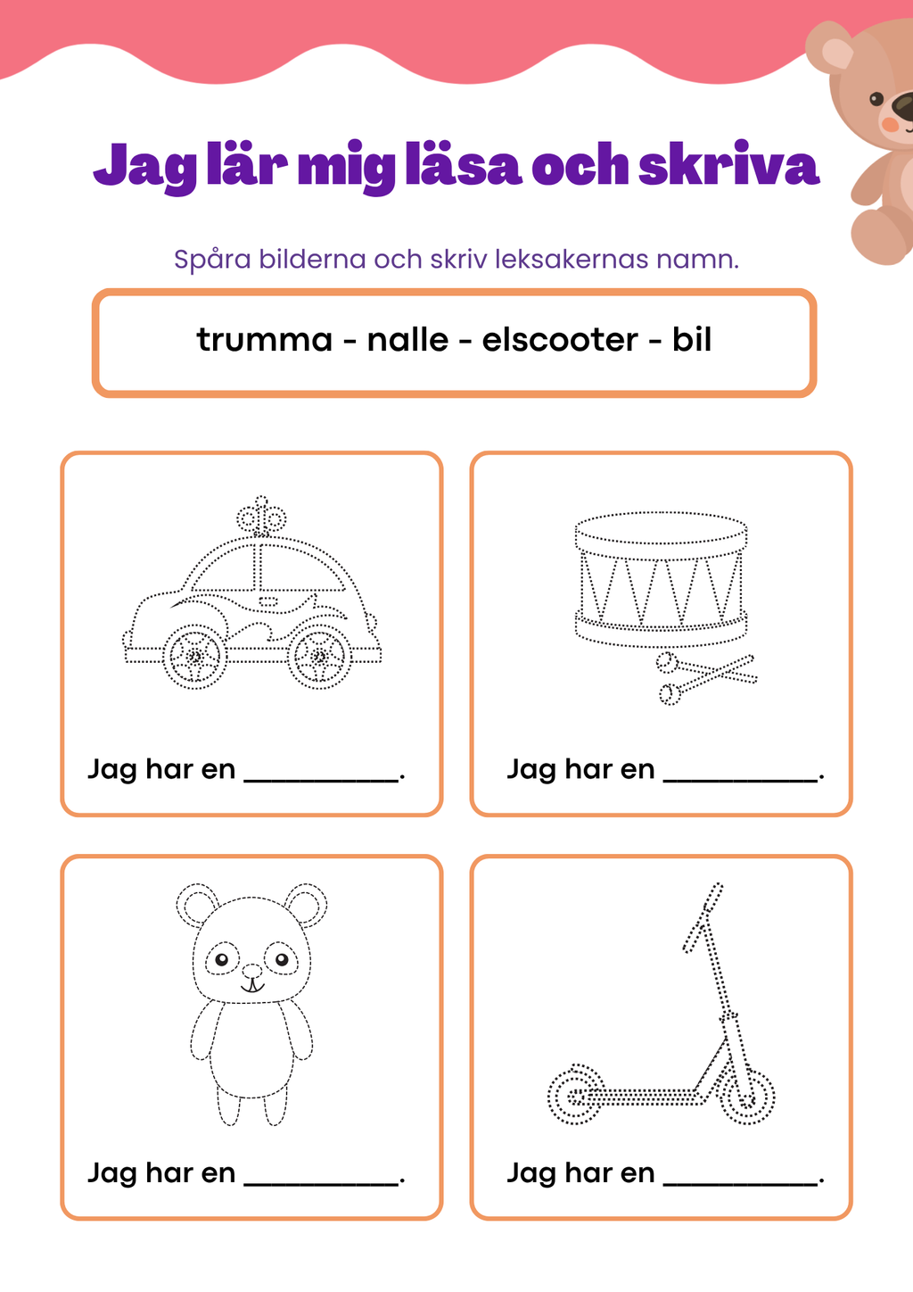 150+ sidor - Extra stort paket - Jag lär mig läsa och skriva