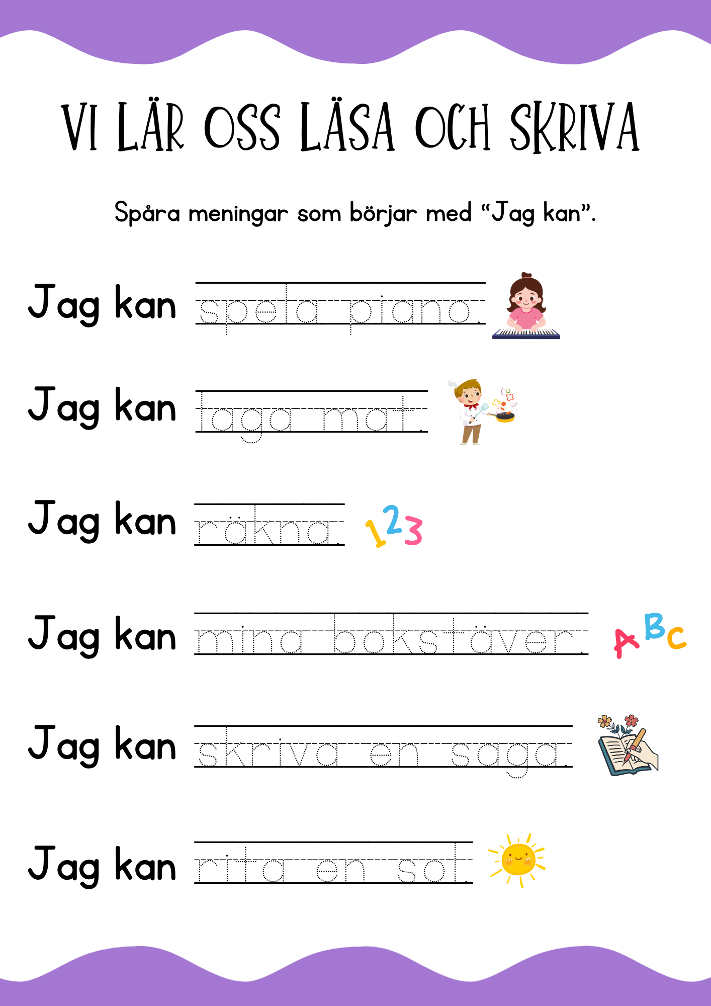 150+ sidor - Extra stort paket - Jag lär mig läsa och skriva