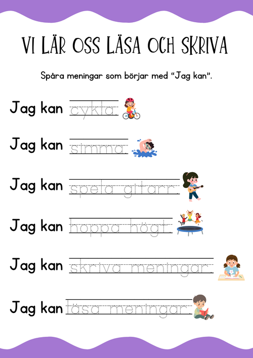 150+ sidor - Extra stort paket - Jag lär mig läsa och skriva
