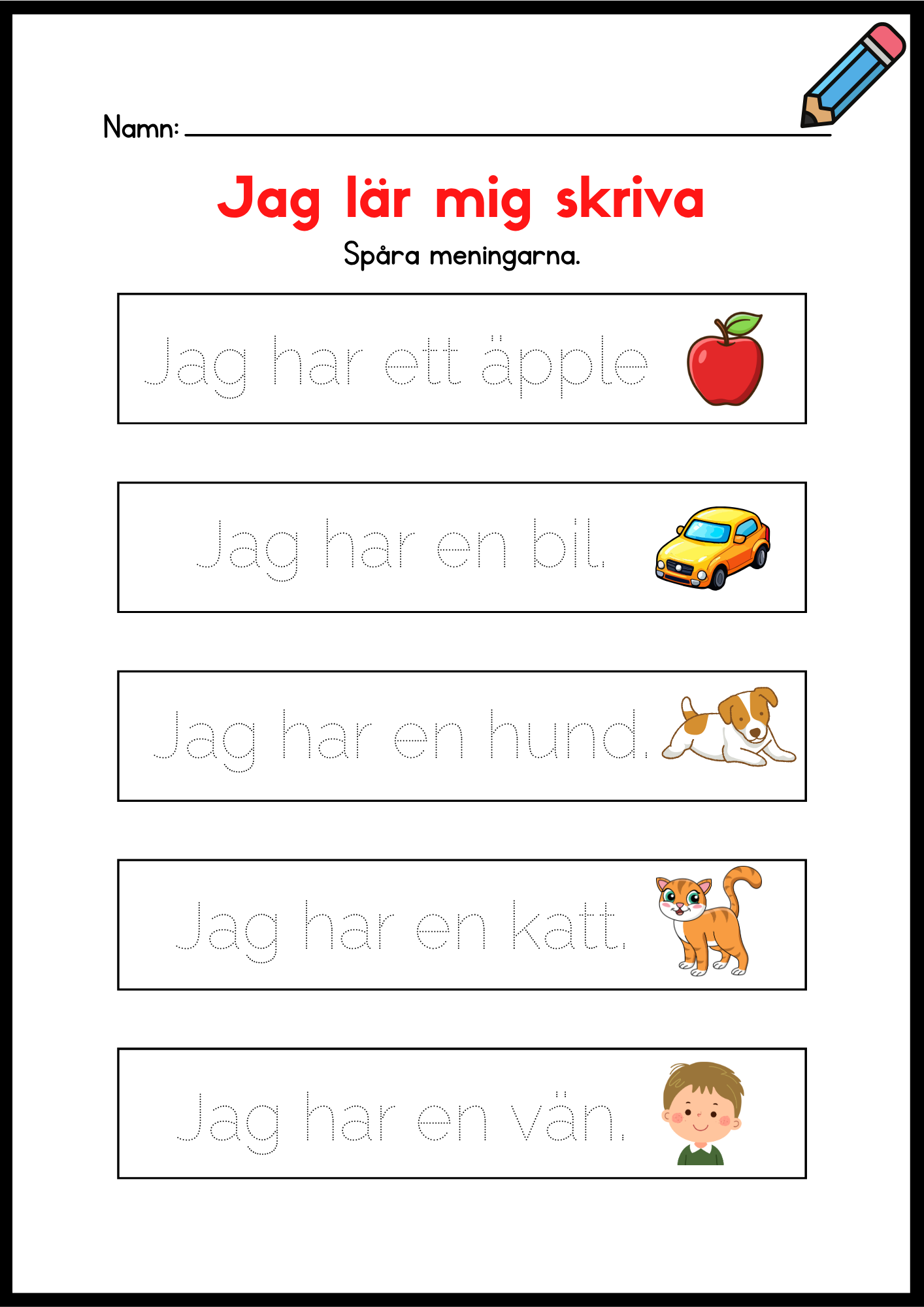 150+ sidor - Extra stort paket - Jag lär mig läsa och skriva