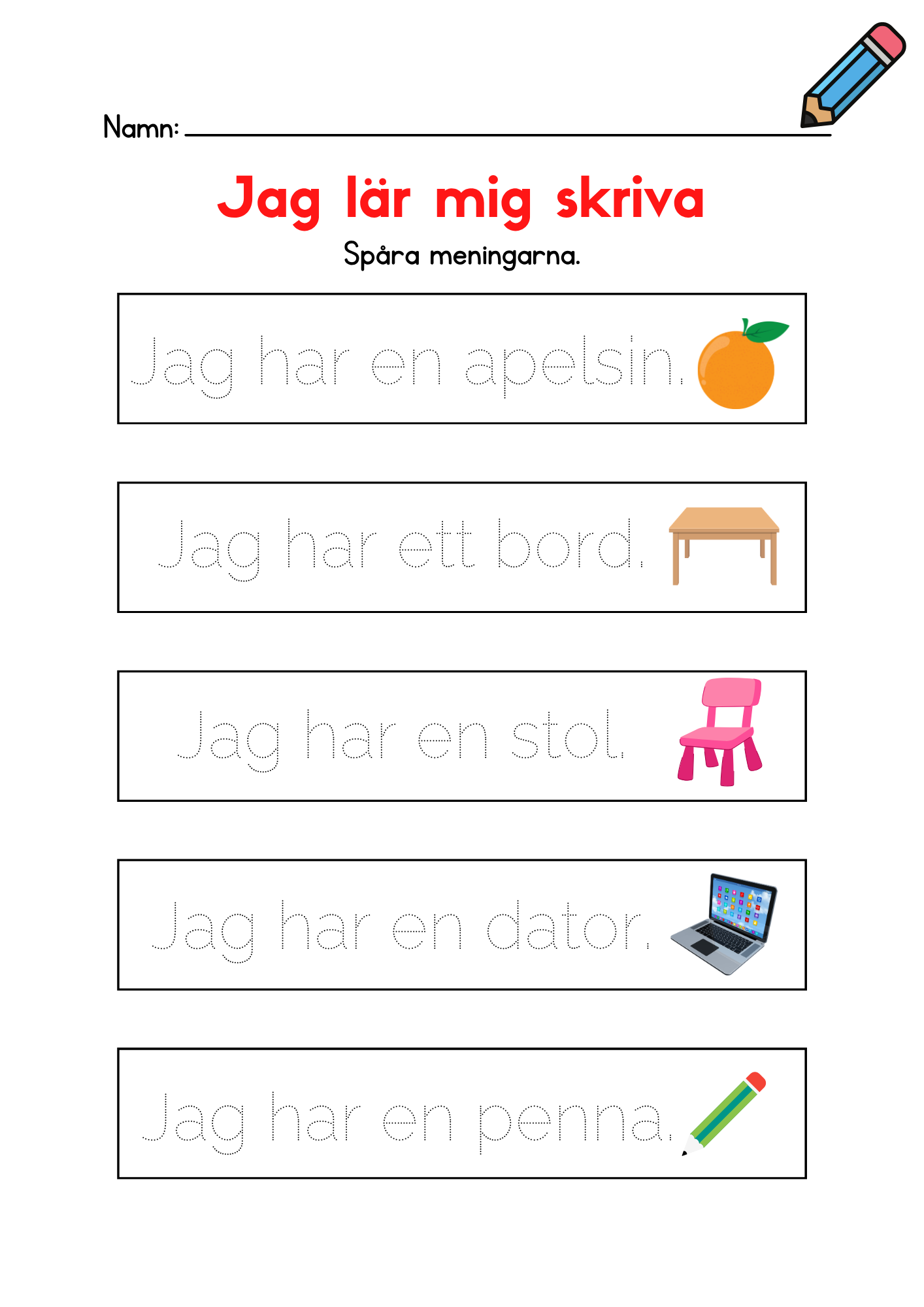 150+ sidor - Extra stort paket - Jag lär mig läsa och skriva