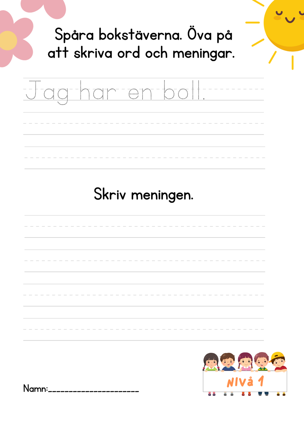 150+ sidor - Extra stort paket - Jag lär mig läsa och skriva