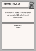 Problemlösningsuppgifter - Årskurs 6 - 7