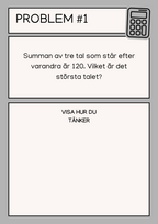 Problemlösningsuppgifter - Årskurs 6 - 7