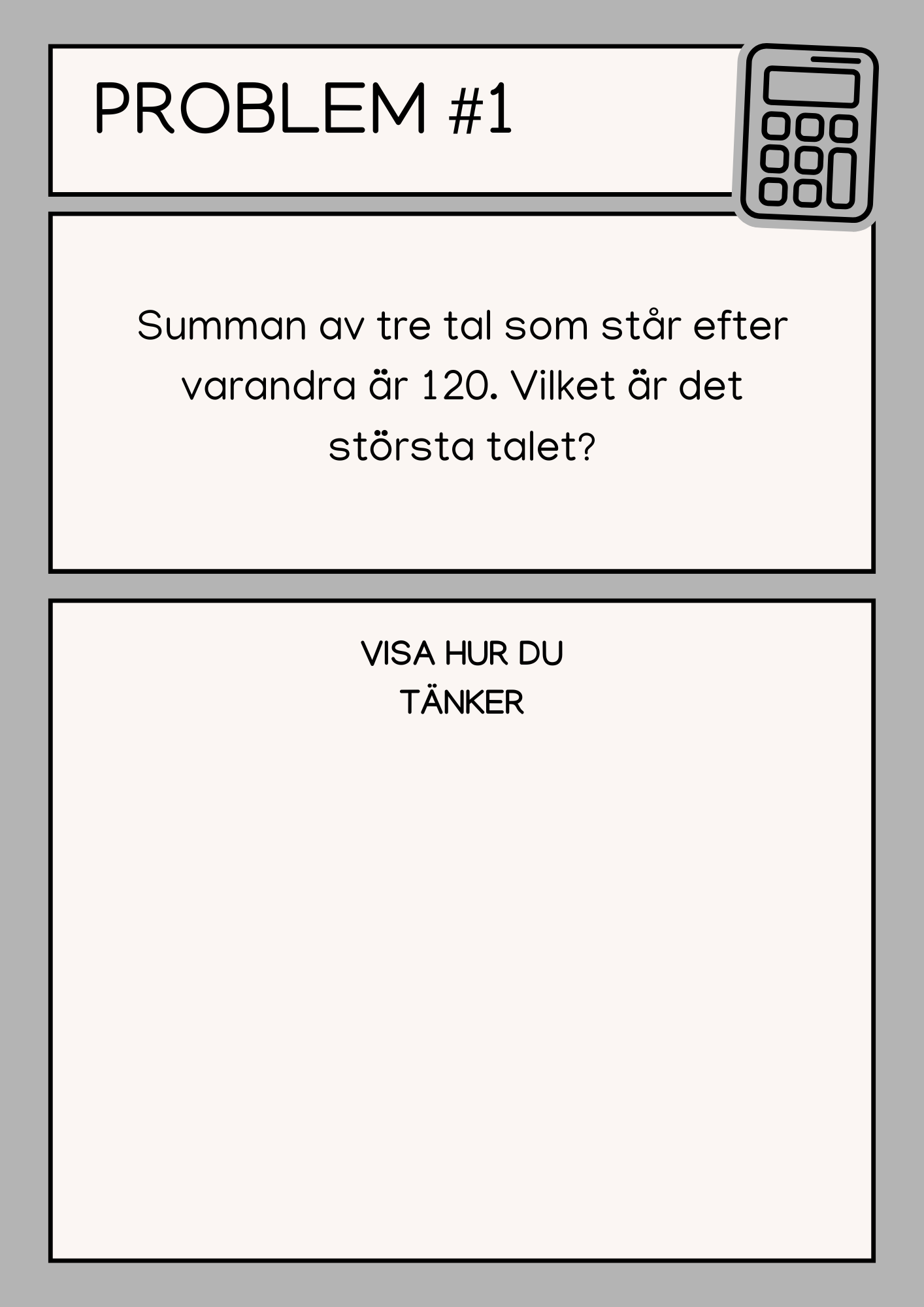 Problemlösningsuppgifter - Årskurs 6 - 7