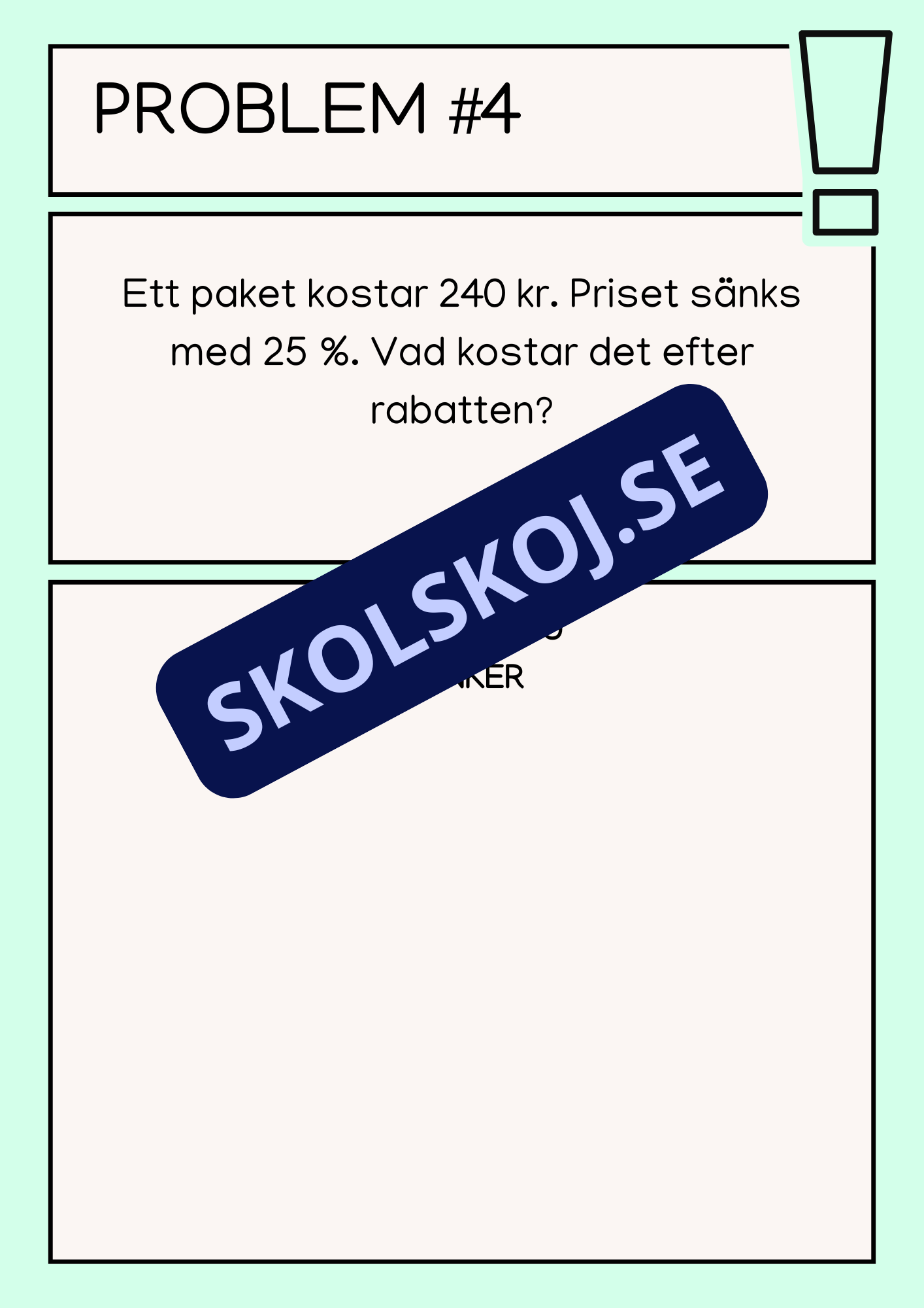 Problemlösningsuppgifter - Årskurs 6 - 7