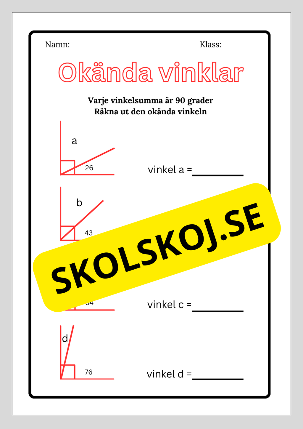 Okända vinklar