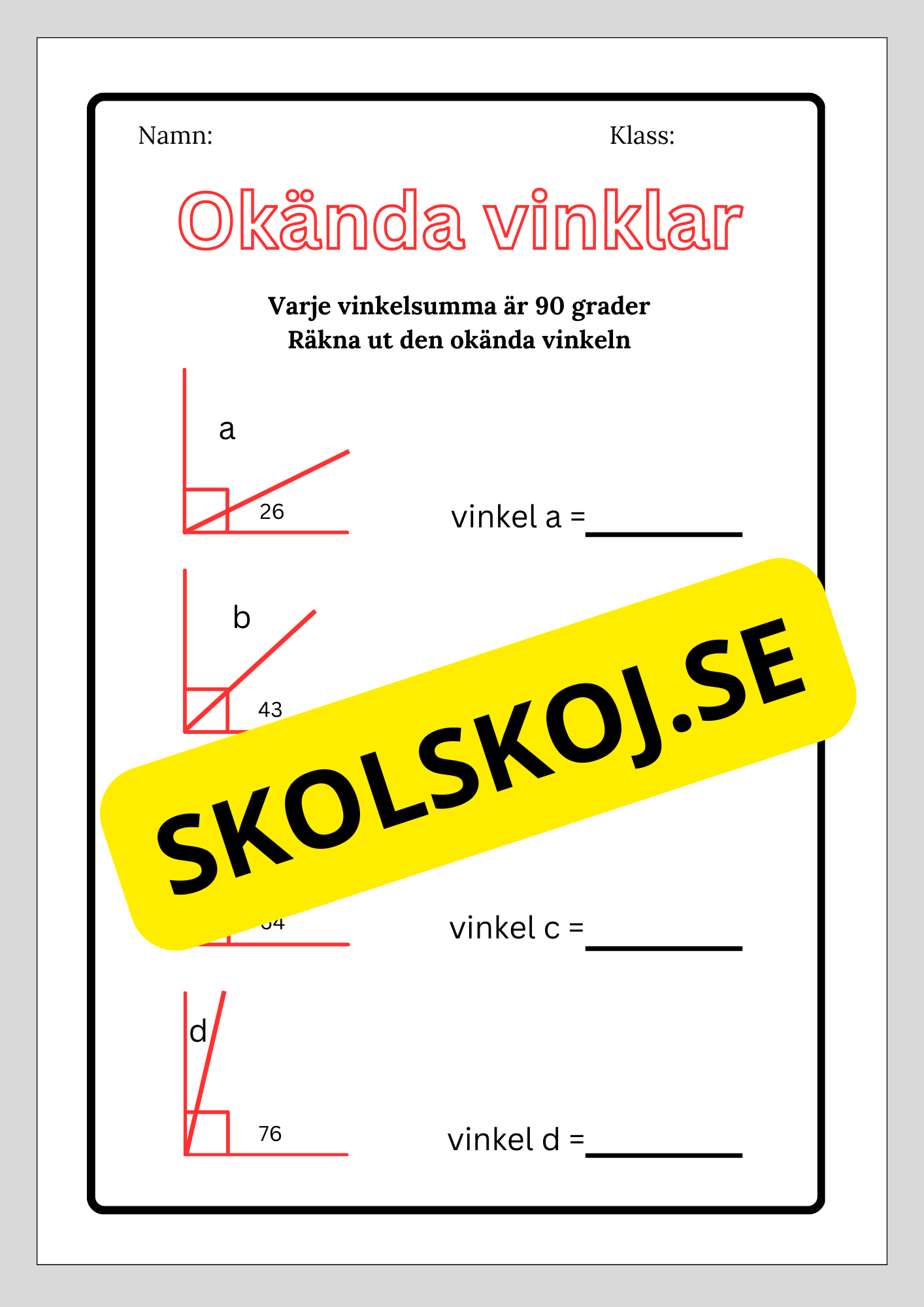 Okända vinklar
