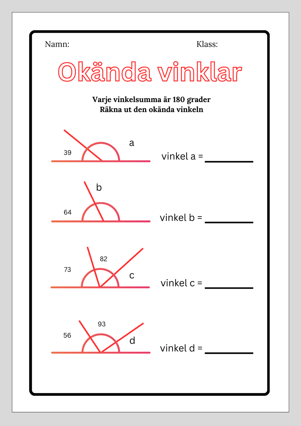 Okända vinklar
