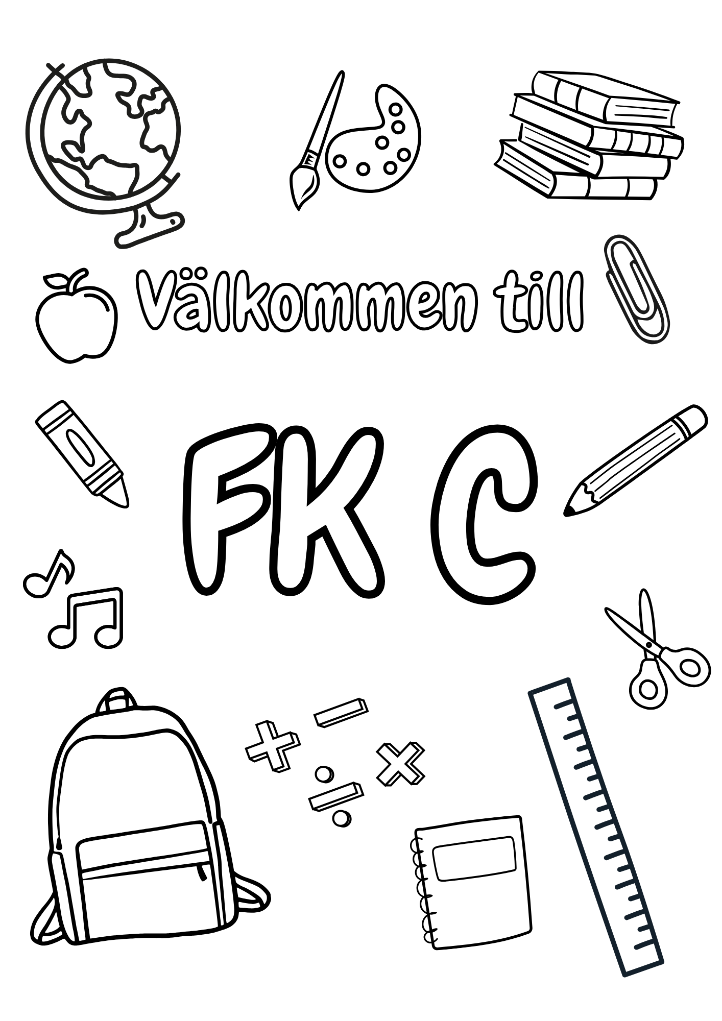 Välkommen klassrumsskyltar - FK - ÅK 6 - A4 Format