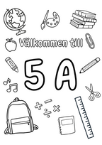 Välkommen klassrumsskyltar - FK - ÅK 6 - A4 Format