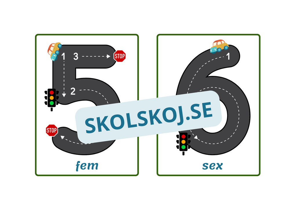 Spåra siffror - Tema bil