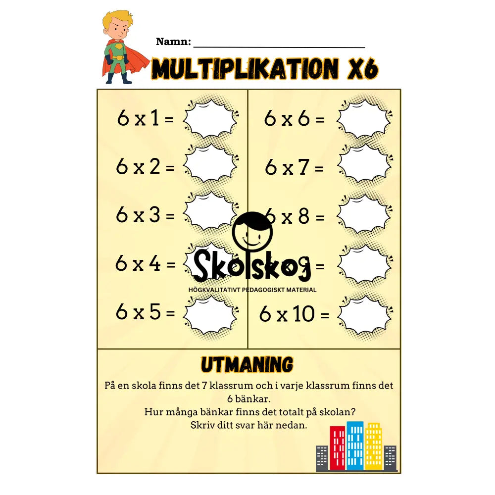 Multiplikationstabeller och lite till