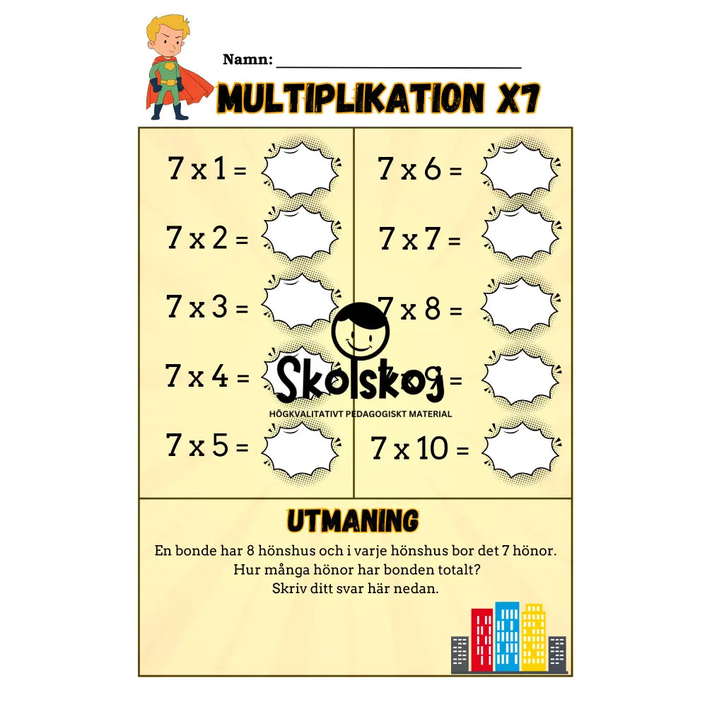 Multiplikationstabeller och lite till