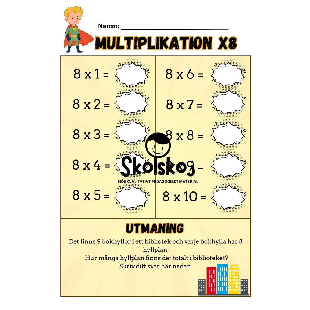 Multiplikationstabeller och lite till