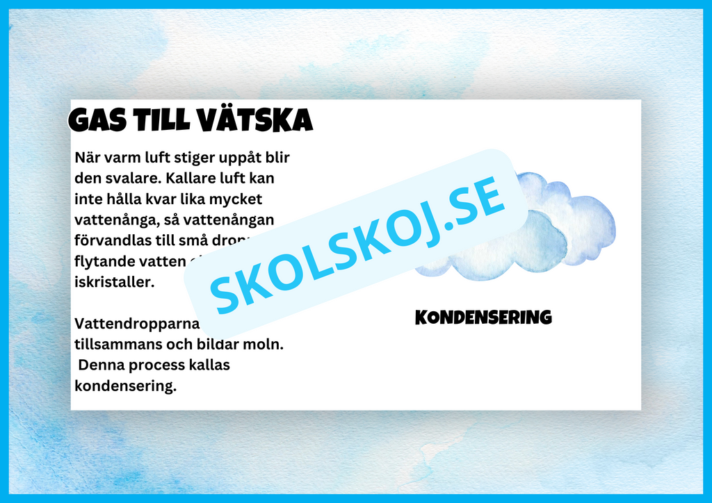 Vi lär oss om vattnets kretslopp + frågor