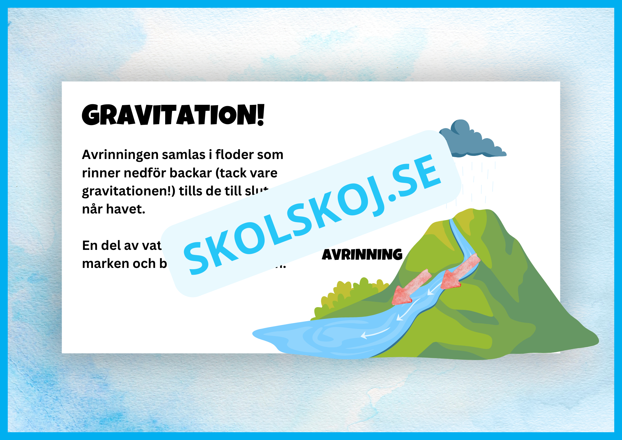 Vi lär oss om vattnets kretslopp + frågor