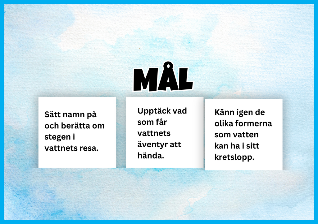 Vi lär oss om vattnets kretslopp + frågor