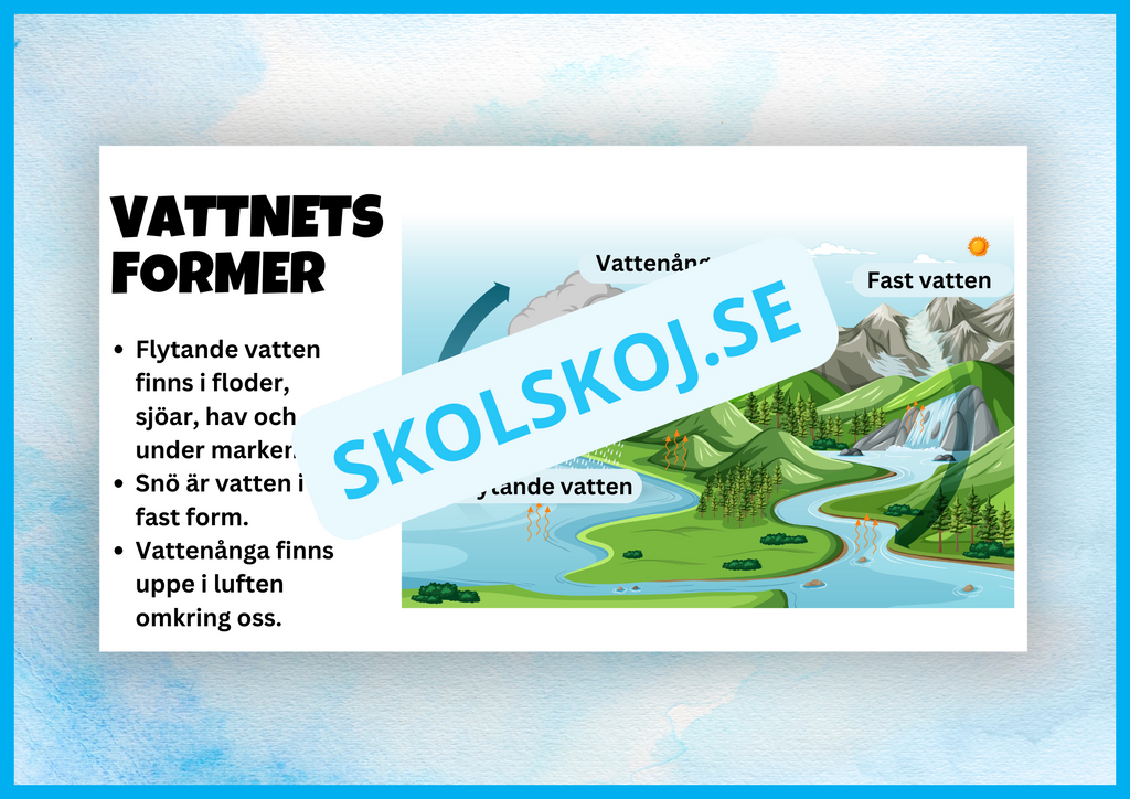 Vi lär oss om vattnets kretslopp + frågor
