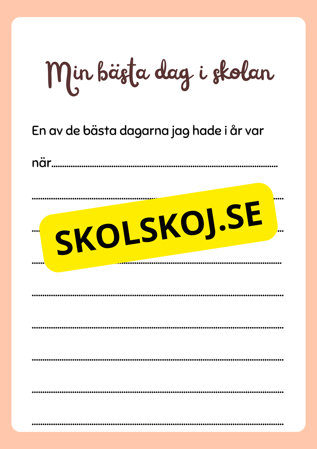 Mitt skolår - Min minnesbok