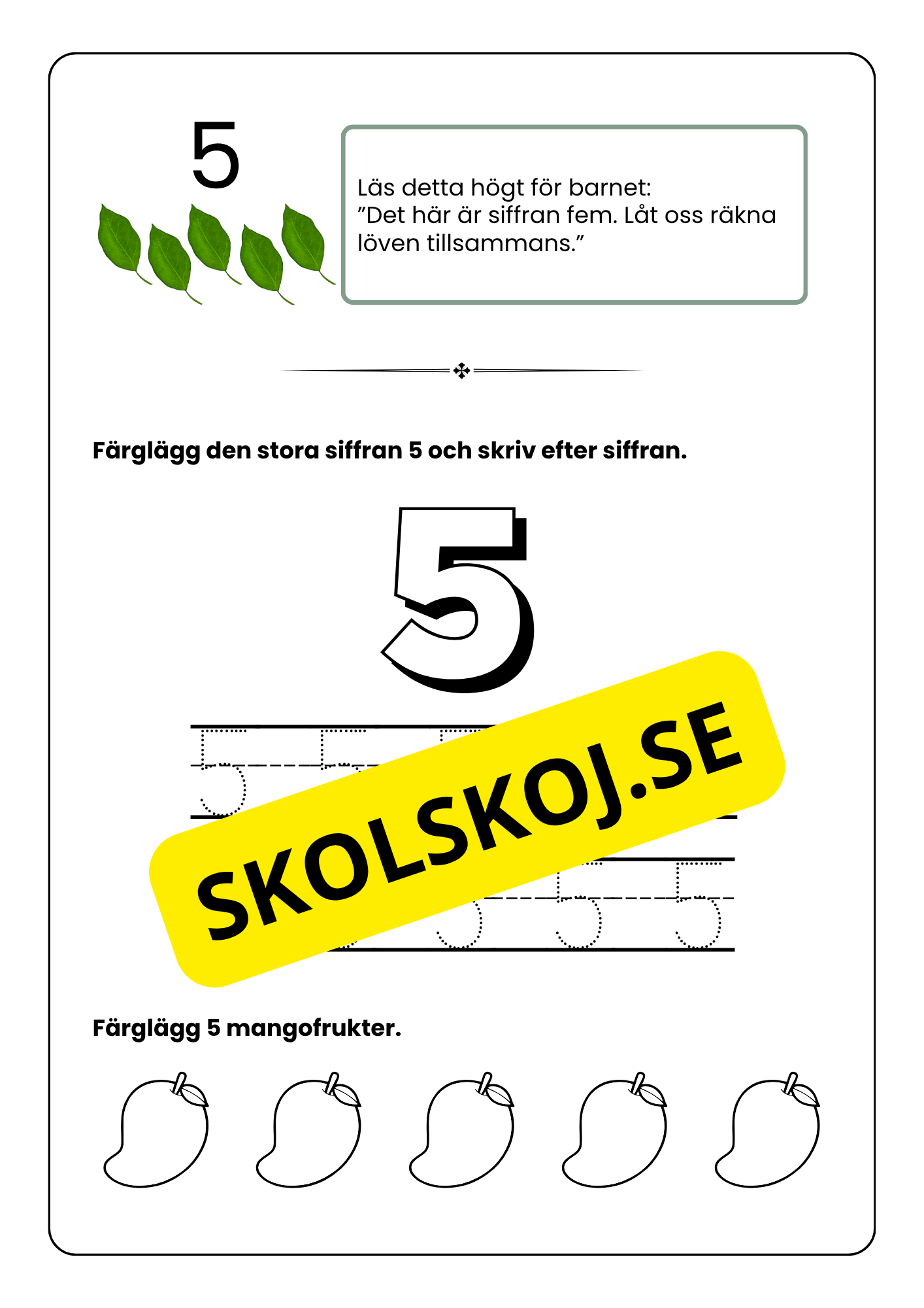 Min bok om siffror - 1 - 10