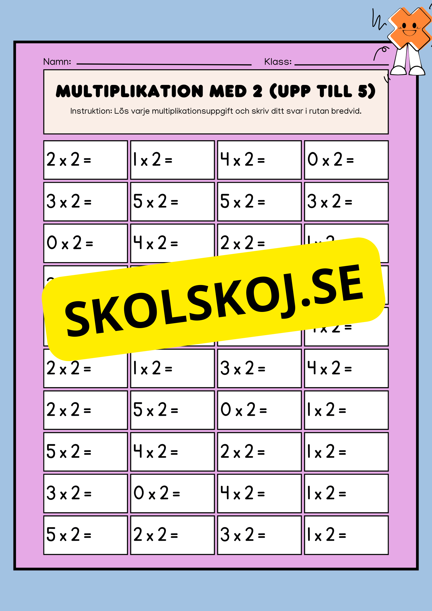 Träna på multiplikation med 2 och 3
