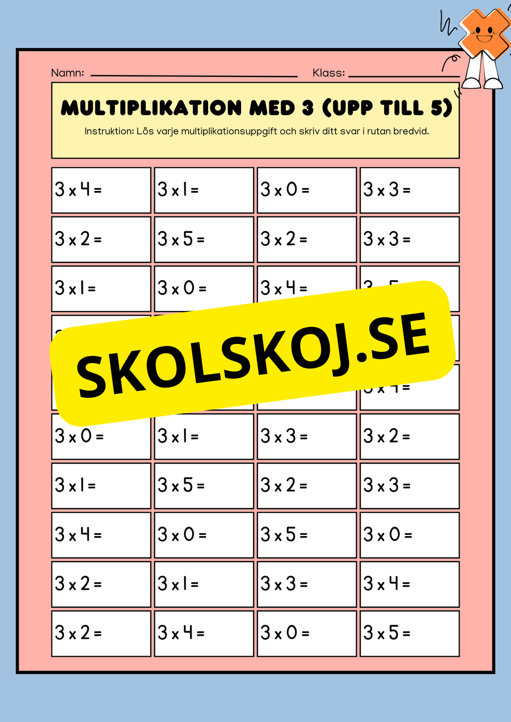Träna på multiplikation med 2 och 3