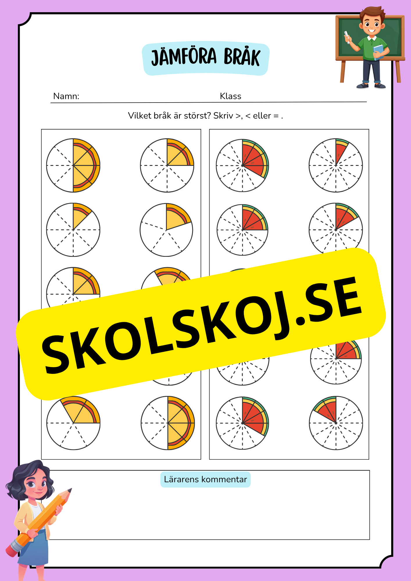 Jämföra bråk