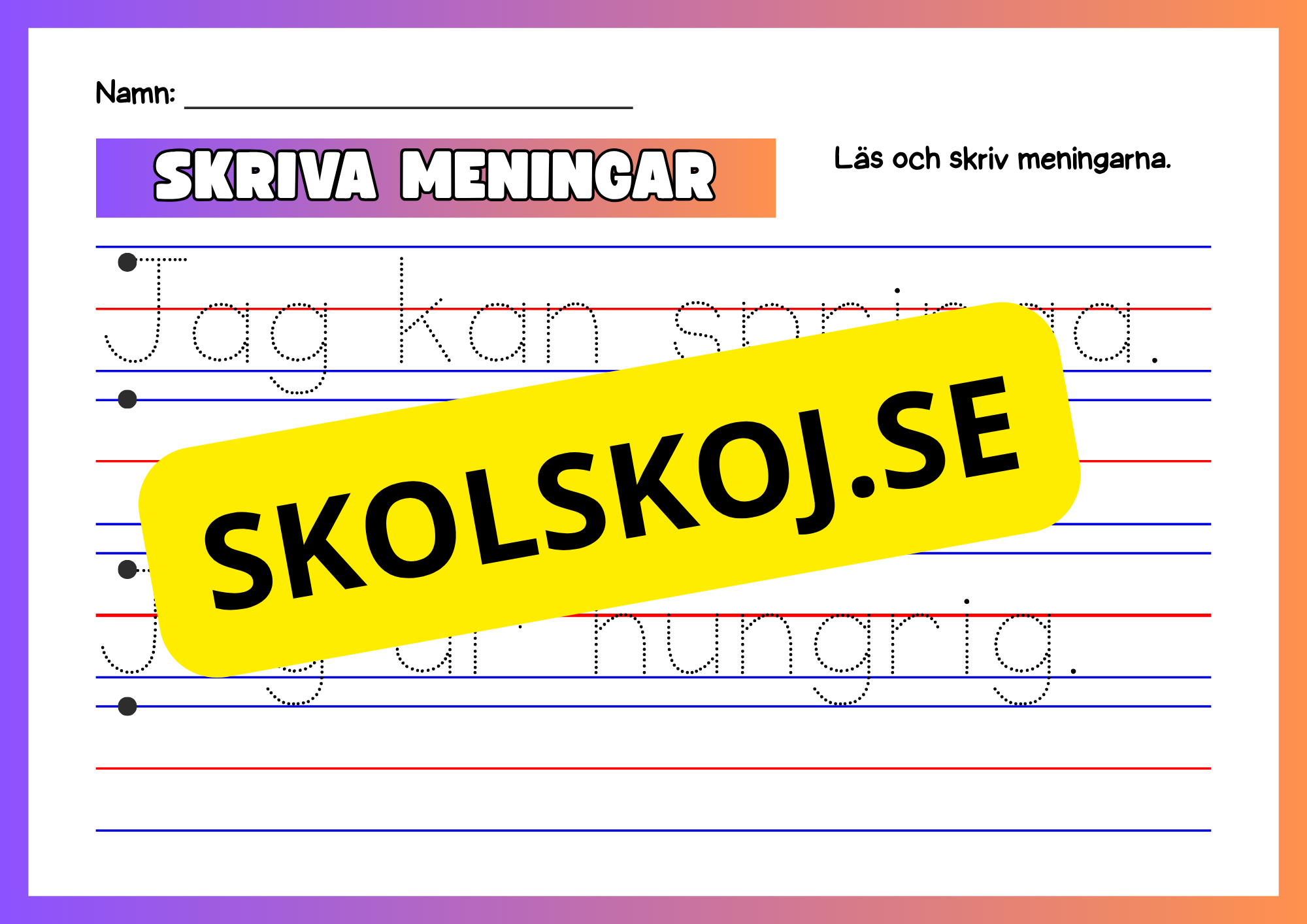 Skriva meningar