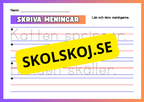 Skriva meningar