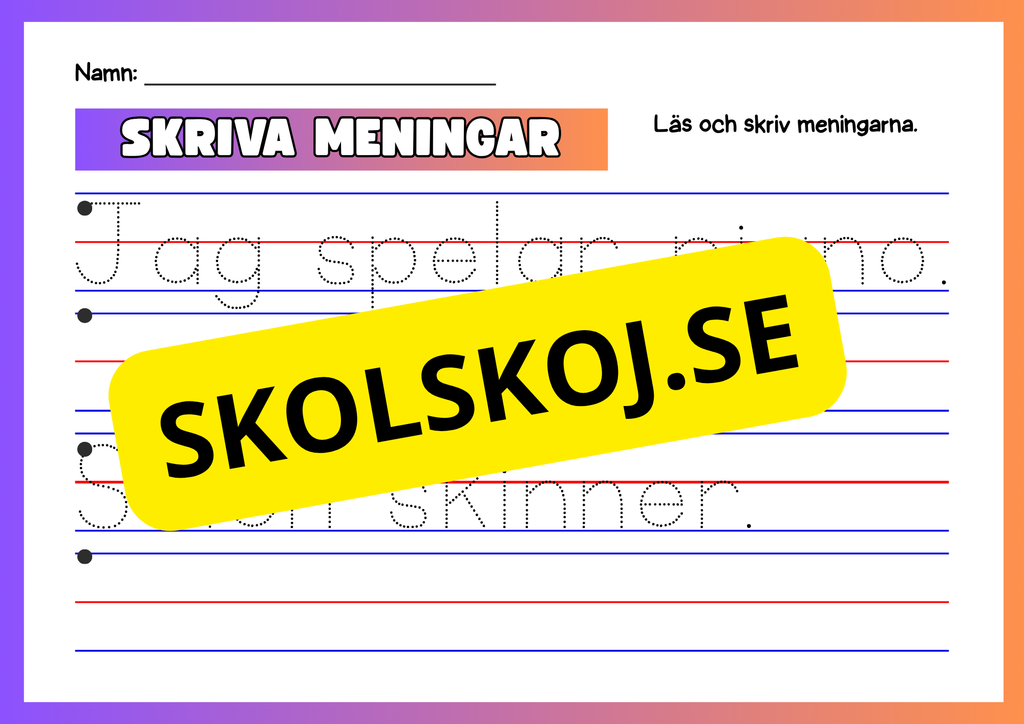 Skriva meningar