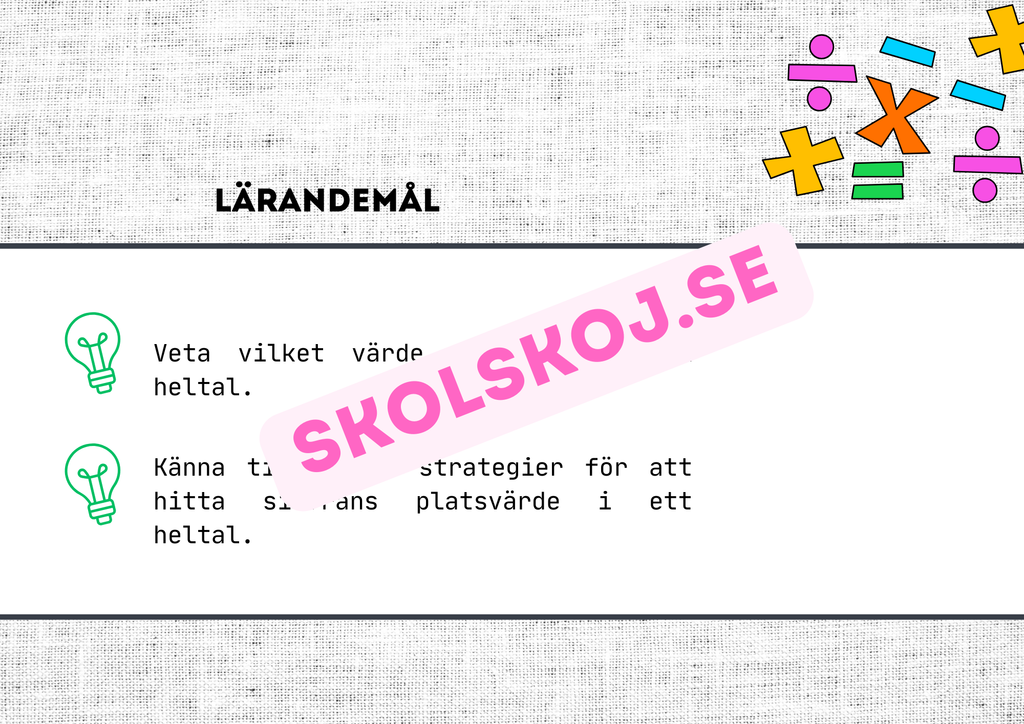 Platsvärde - Presentation + frågor
