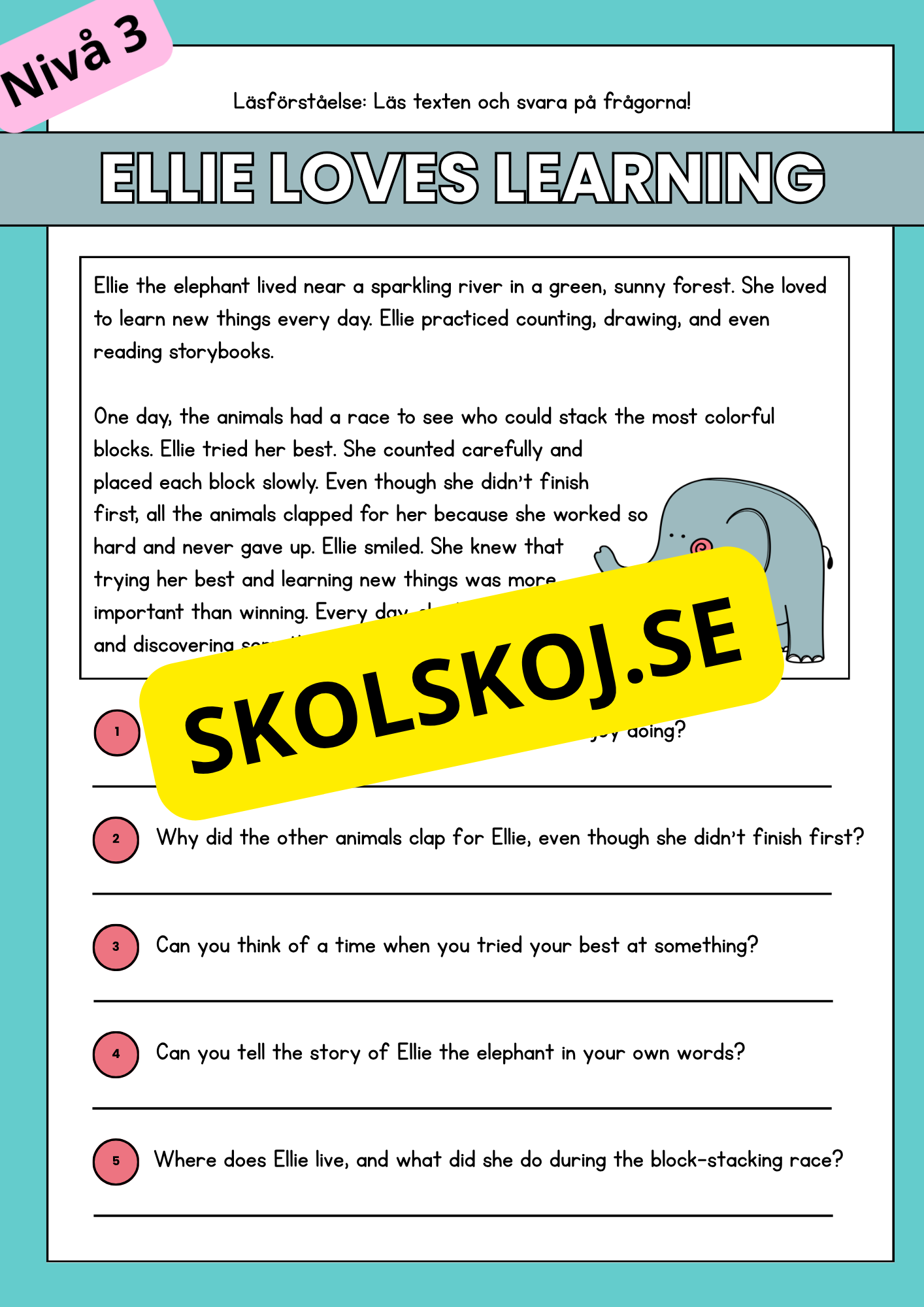 Stort paket - English Reading Comprehension Big Bundle