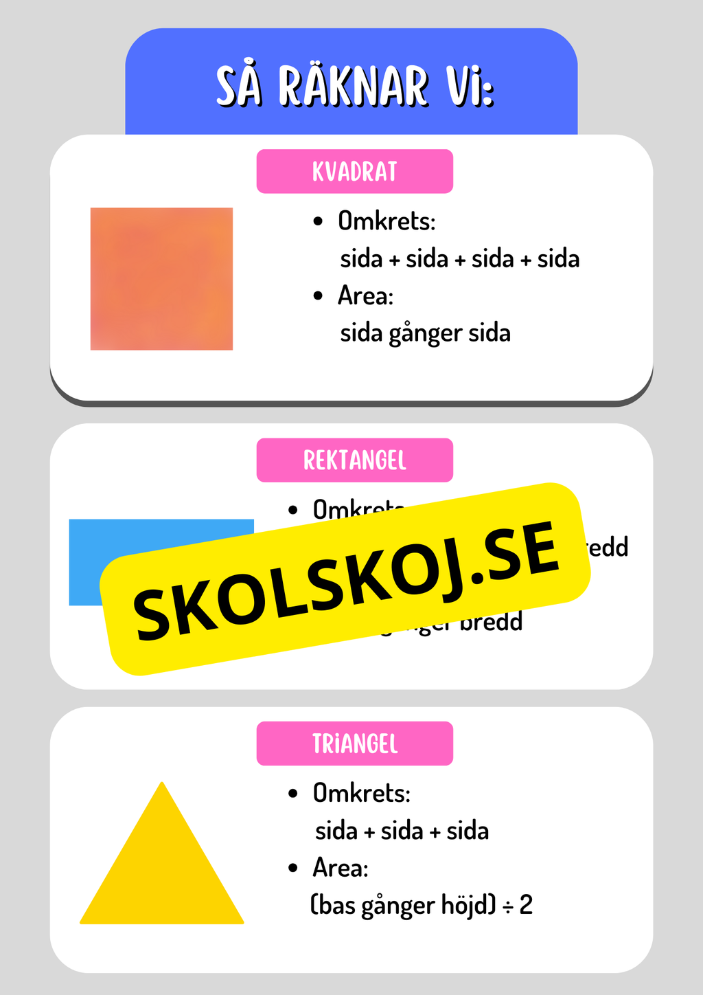 Area och omkrets - Geometri - Årskurs 5 - 6