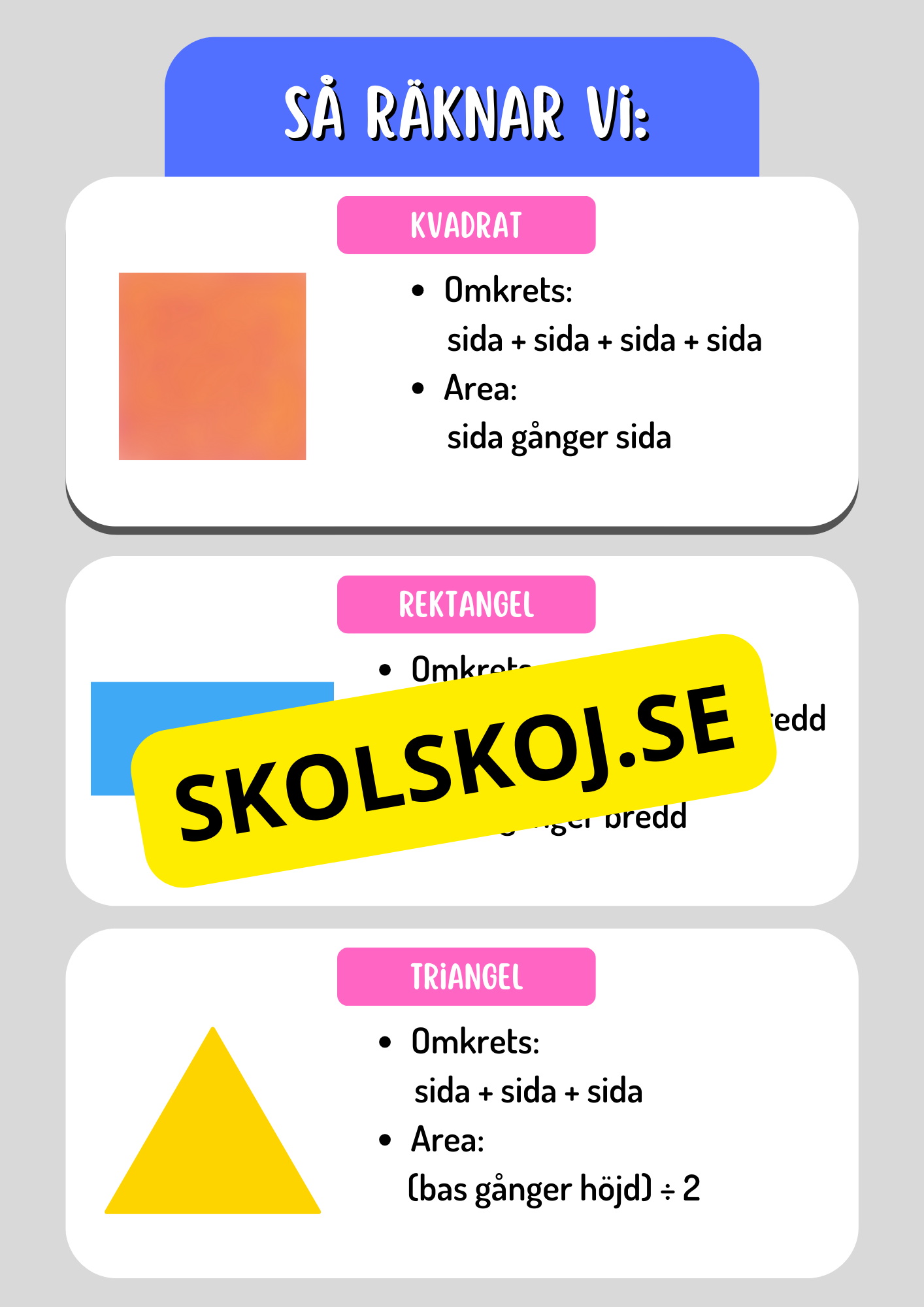 Area och omkrets - Geometri - Årskurs 5 - 6