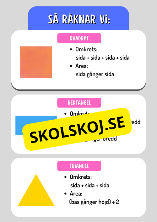 Area och omkrets - Geometri - Årskurs 5 - 6