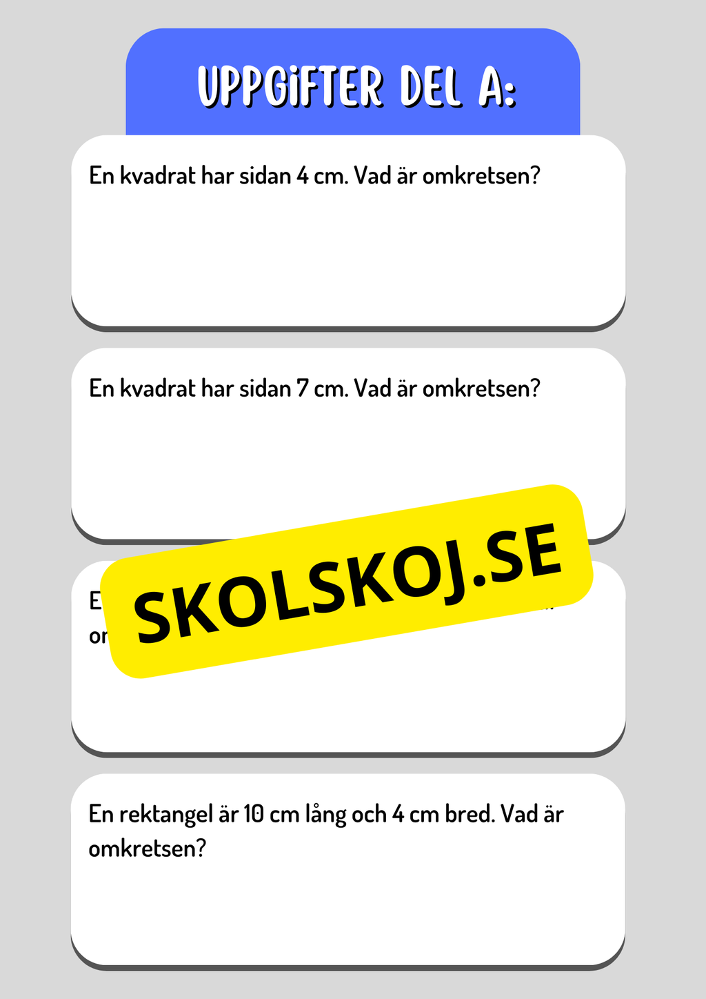 Area och omkrets - Geometri - Årskurs 5 - 6