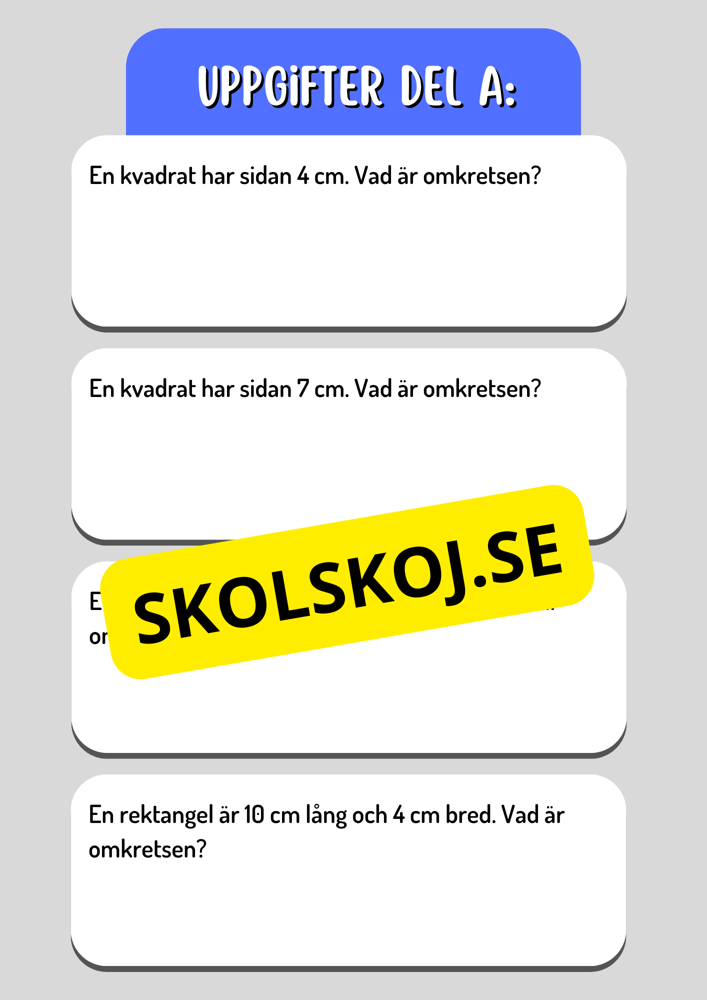 Area och omkrets - Geometri - Årskurs 5 - 6