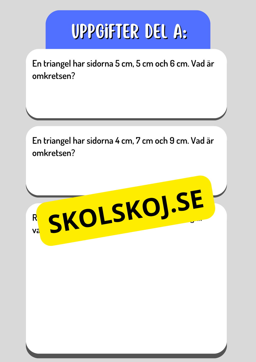 Area och omkrets - Geometri - Årskurs 5 - 6