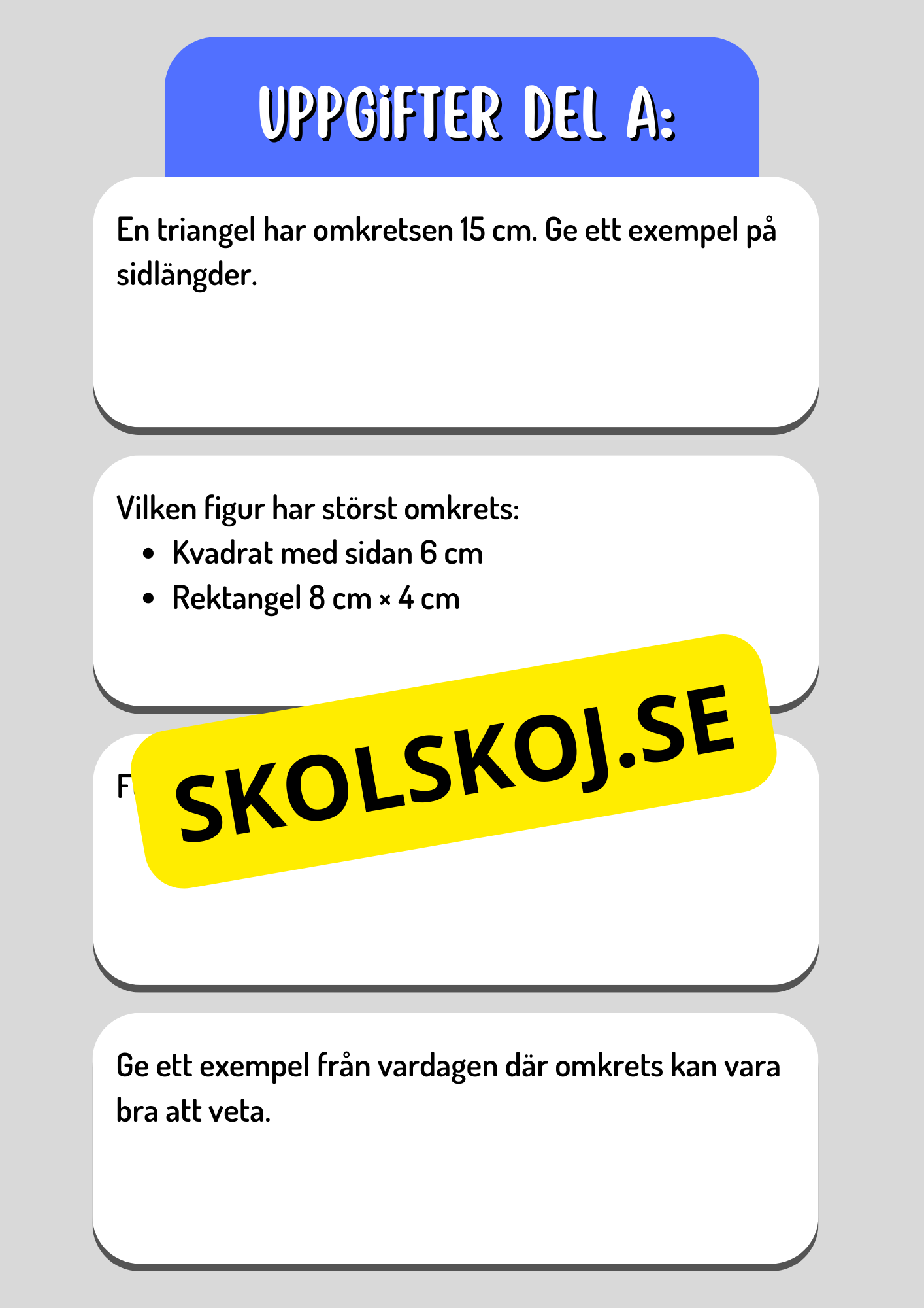 Area och omkrets - Geometri - Årskurs 5 - 6